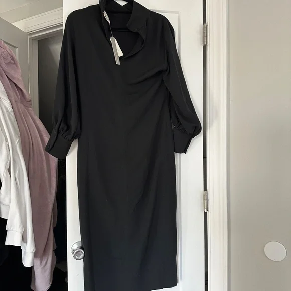 NWT Anthropologie Maeve Long-Sleeve Mock-Neck Midi Dress - Picture 6 of 7